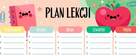 Plan lekcji na rok szkolny 2026/2027